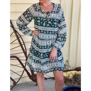 Wrangler Woven Tiered Printed Dress LWD346N Women's Small